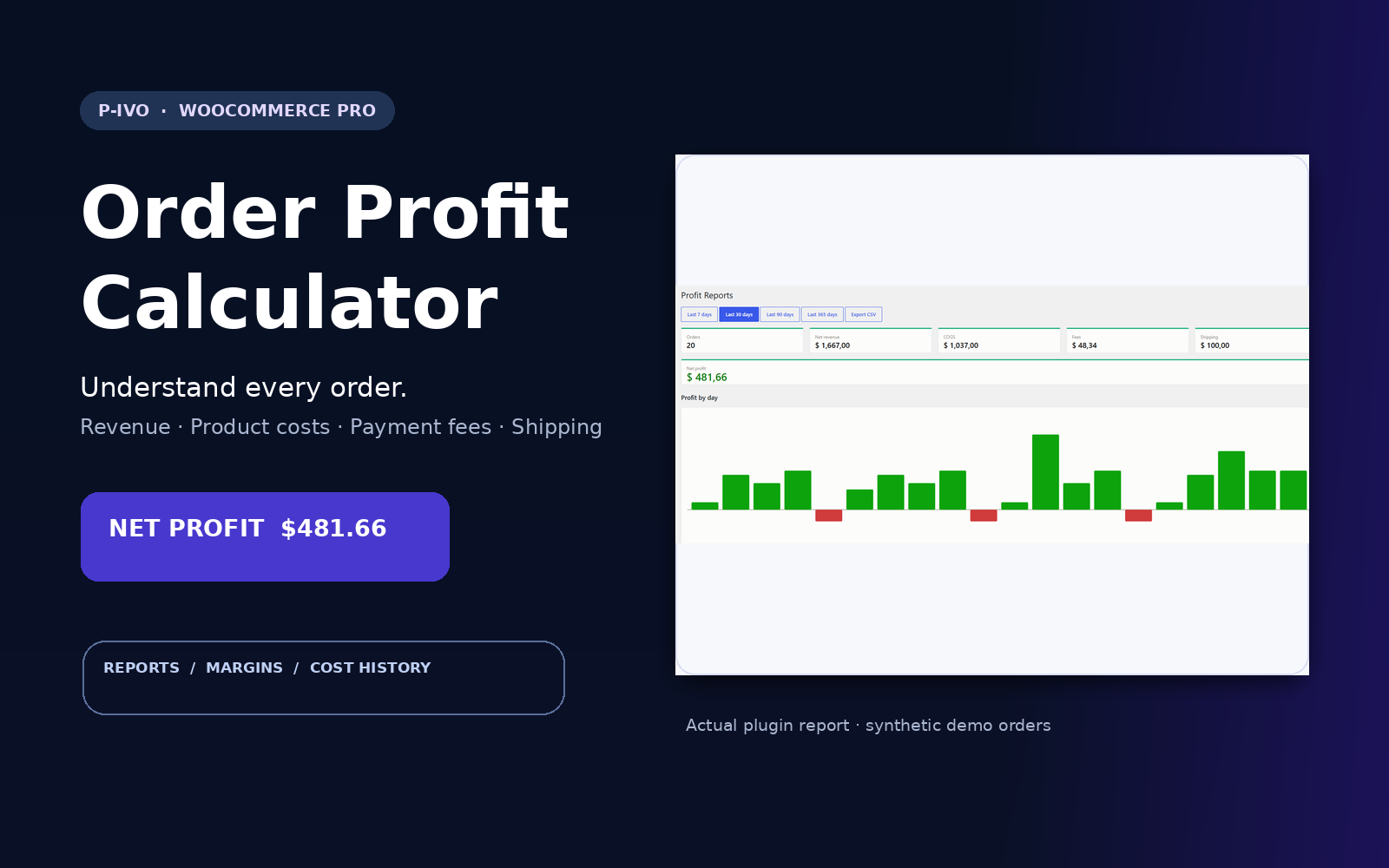 Pluginivo - Order Profit Calculator for WooCommerce